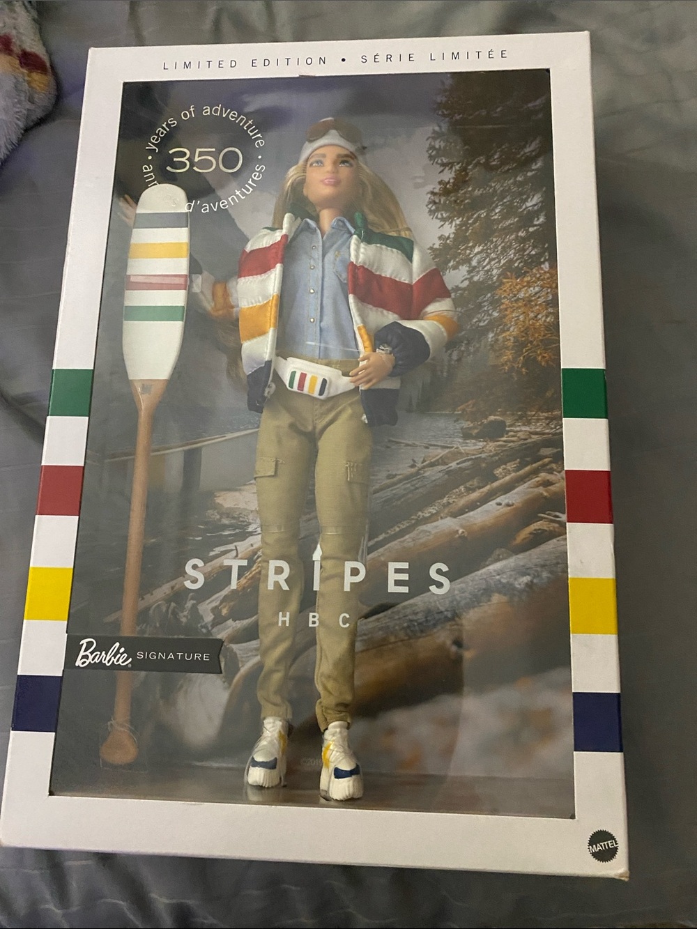 Barbie Stripes Limited Edition Jacket Doll in Red Pink Yellow Green Blue